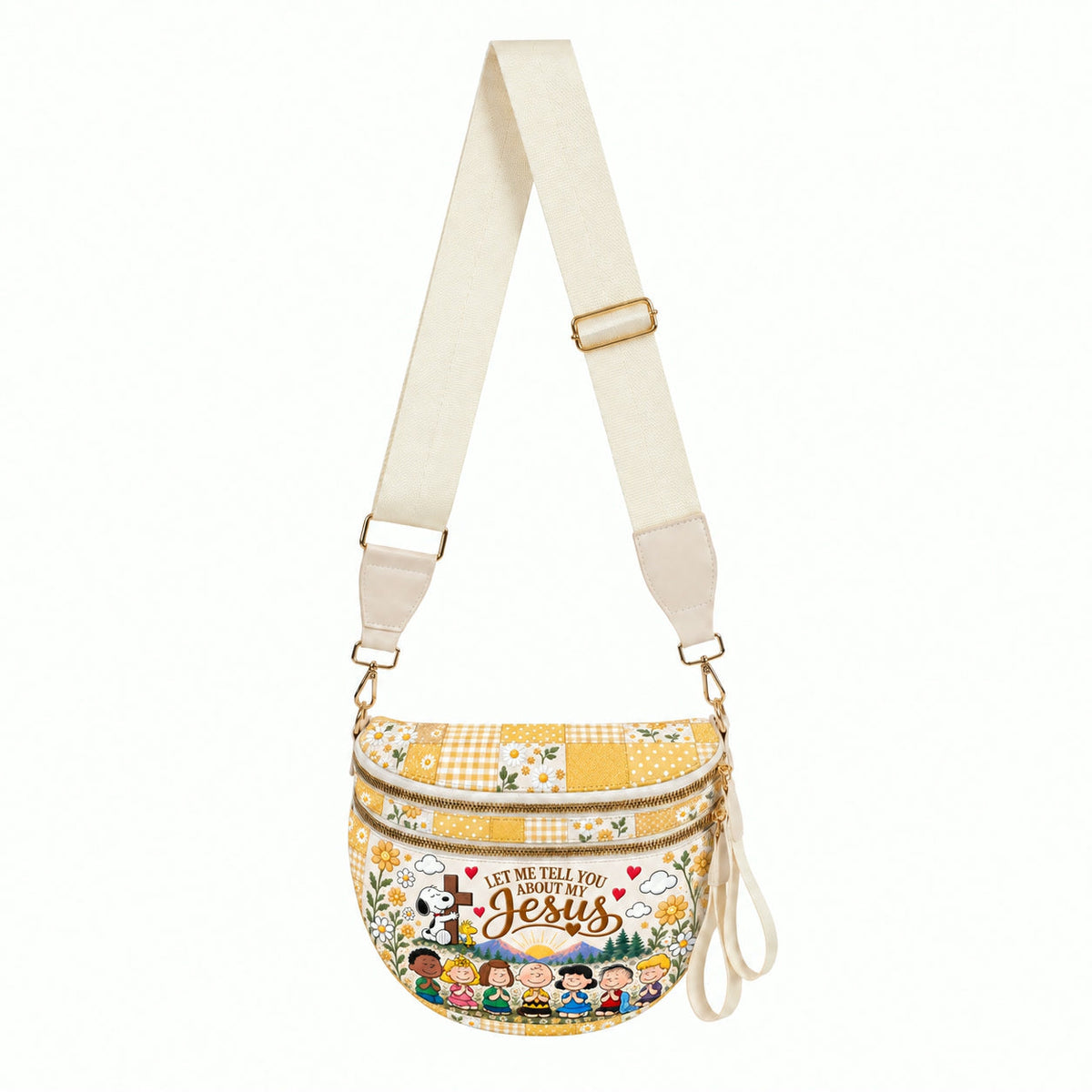 “Let Me Tell You About My Jesus” Floral Garden - Crossbody Bag