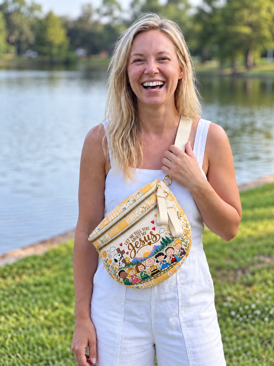 “Let Me Tell You About My Jesus” Floral Garden - Crossbody Bag