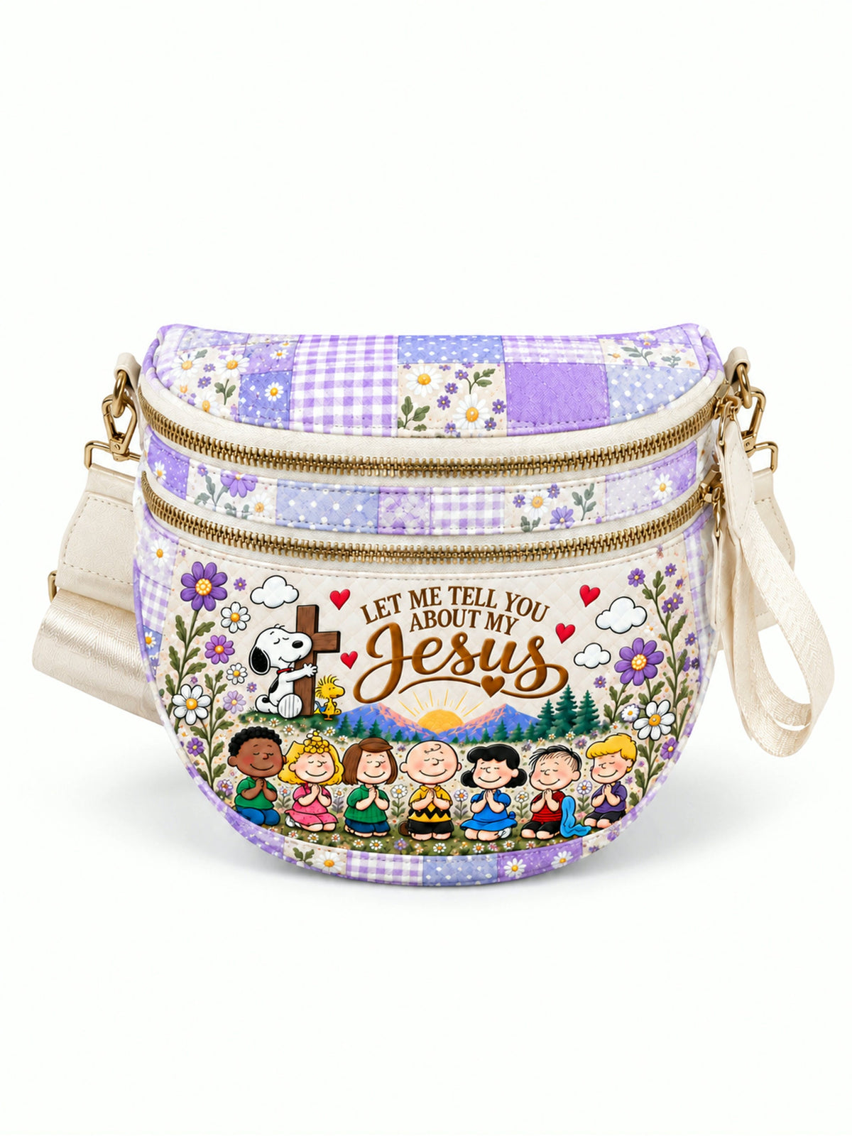 “Let Me Tell You About My Jesus” Floral Garden - Crossbody Bag