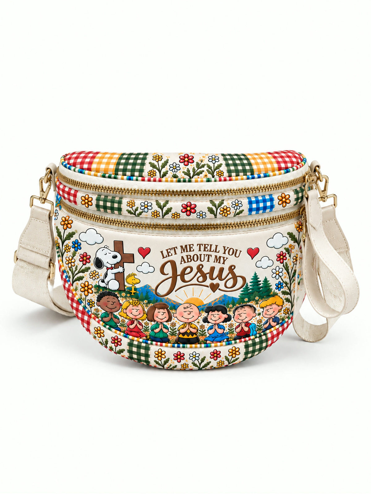 “Let Me Tell You About My Jesus” Floral Garden - Crossbody Bag