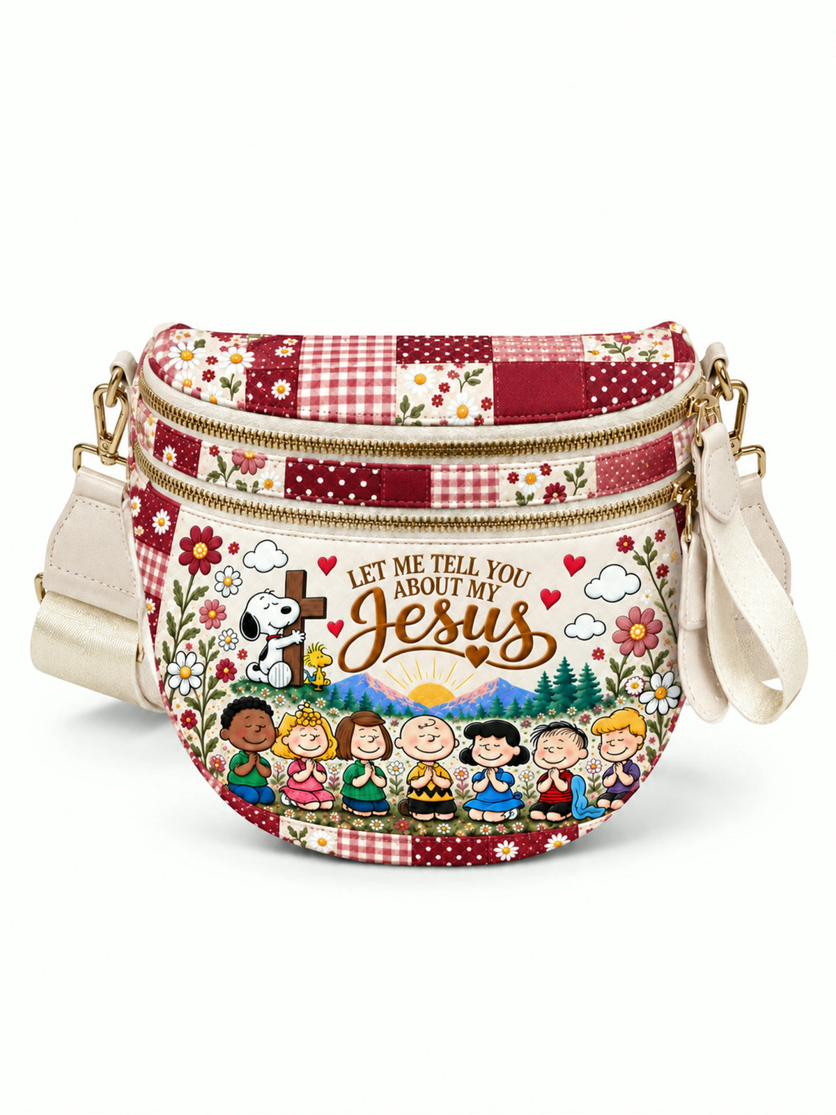 “Let Me Tell You About My Jesus” Floral Garden - Crossbody Bag