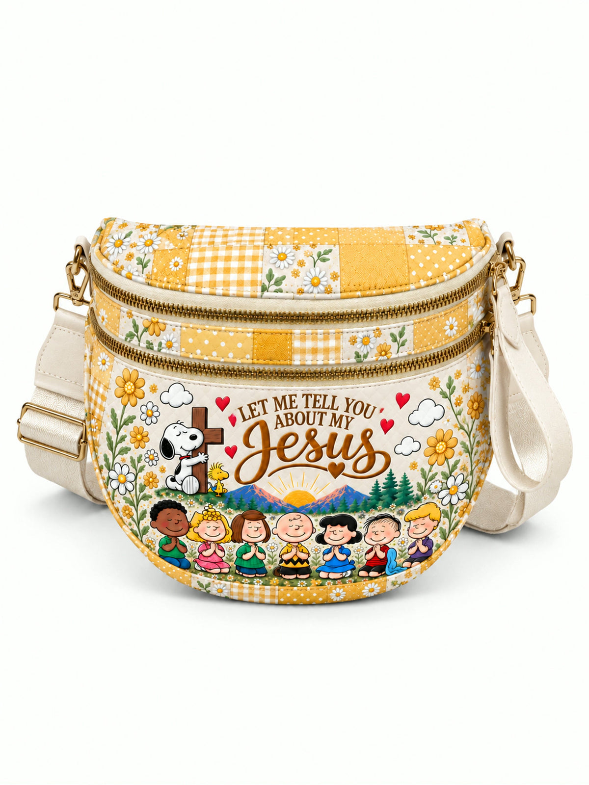“Let Me Tell You About My Jesus” Floral Garden - Crossbody Bag