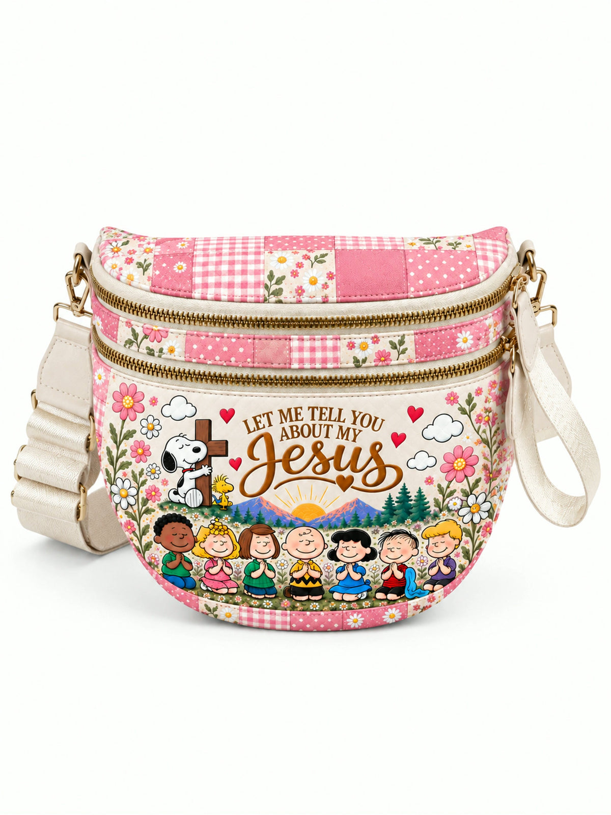 “Let Me Tell You About My Jesus” Floral Garden - Crossbody Bag