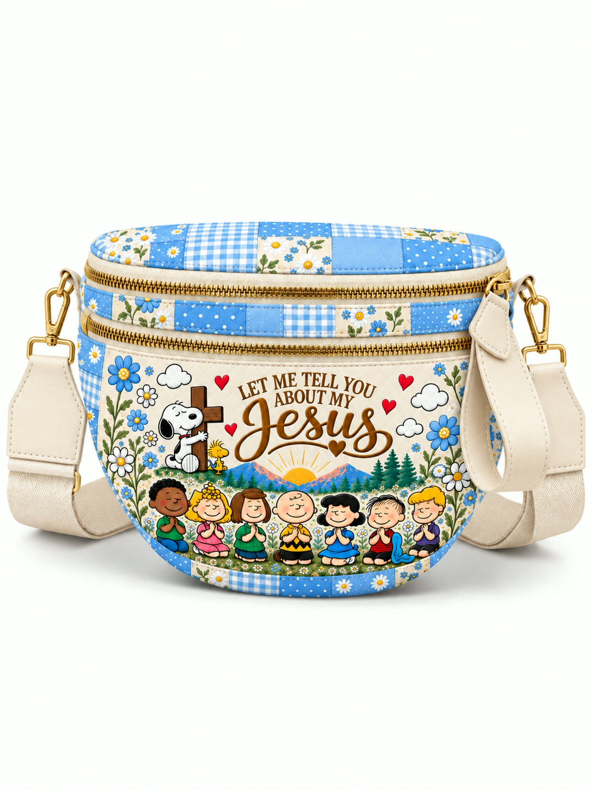 “Let Me Tell You About My Jesus” Floral Garden - Crossbody Bag