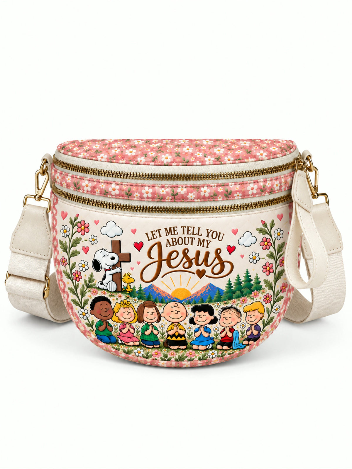 “Let Me Tell You About My Jesus” Floral Garden - Crossbody Bag