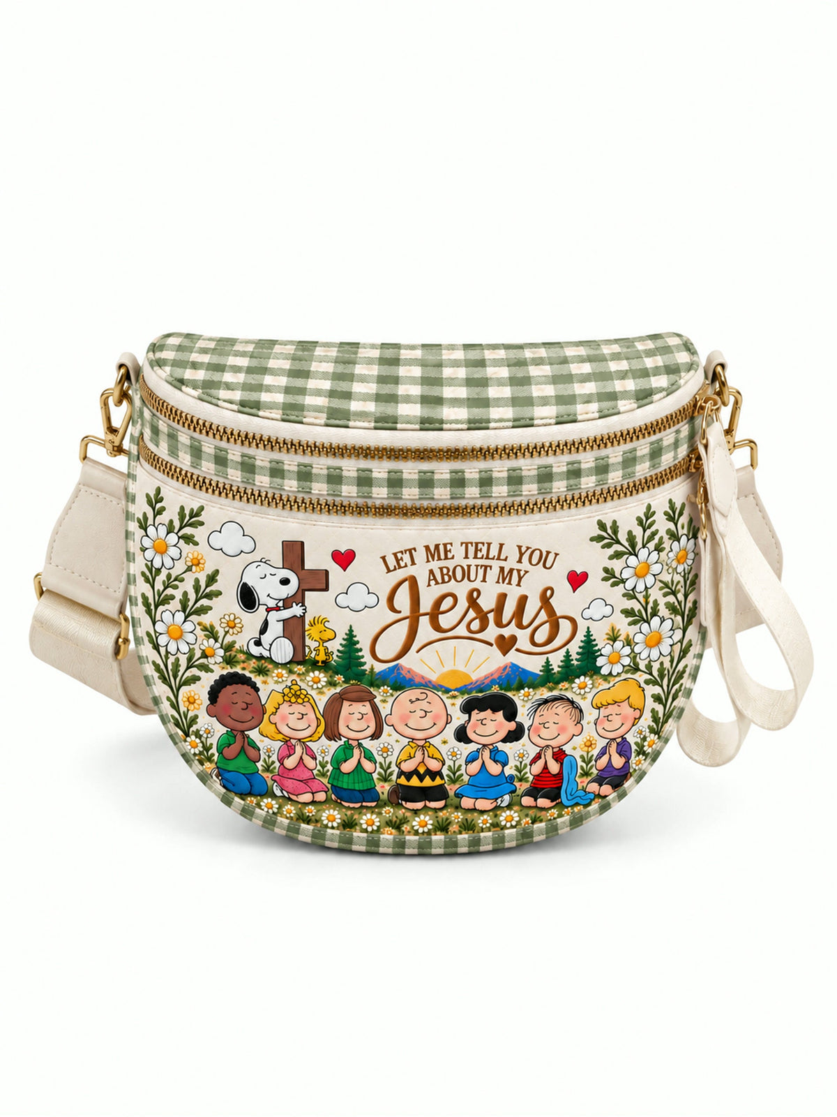 “Let Me Tell You About My Jesus” Floral Garden - Crossbody Bag