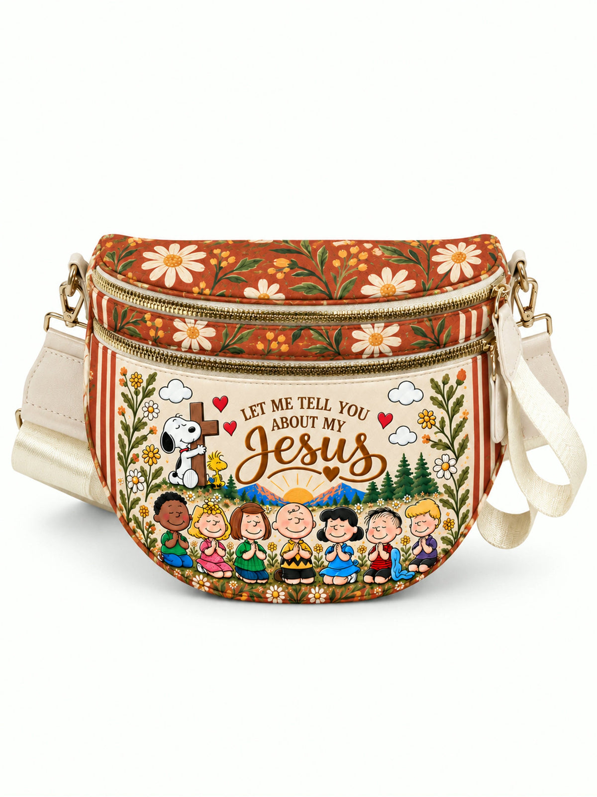 “Let Me Tell You About My Jesus” Floral Garden - Crossbody Bag