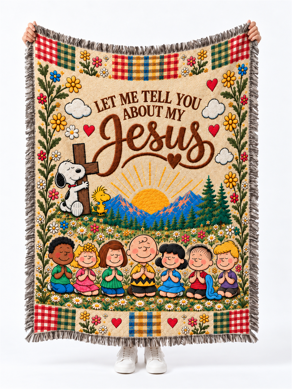 Let Me Tell You About My Jesus Gift For Her - Personalized Woven Blanket