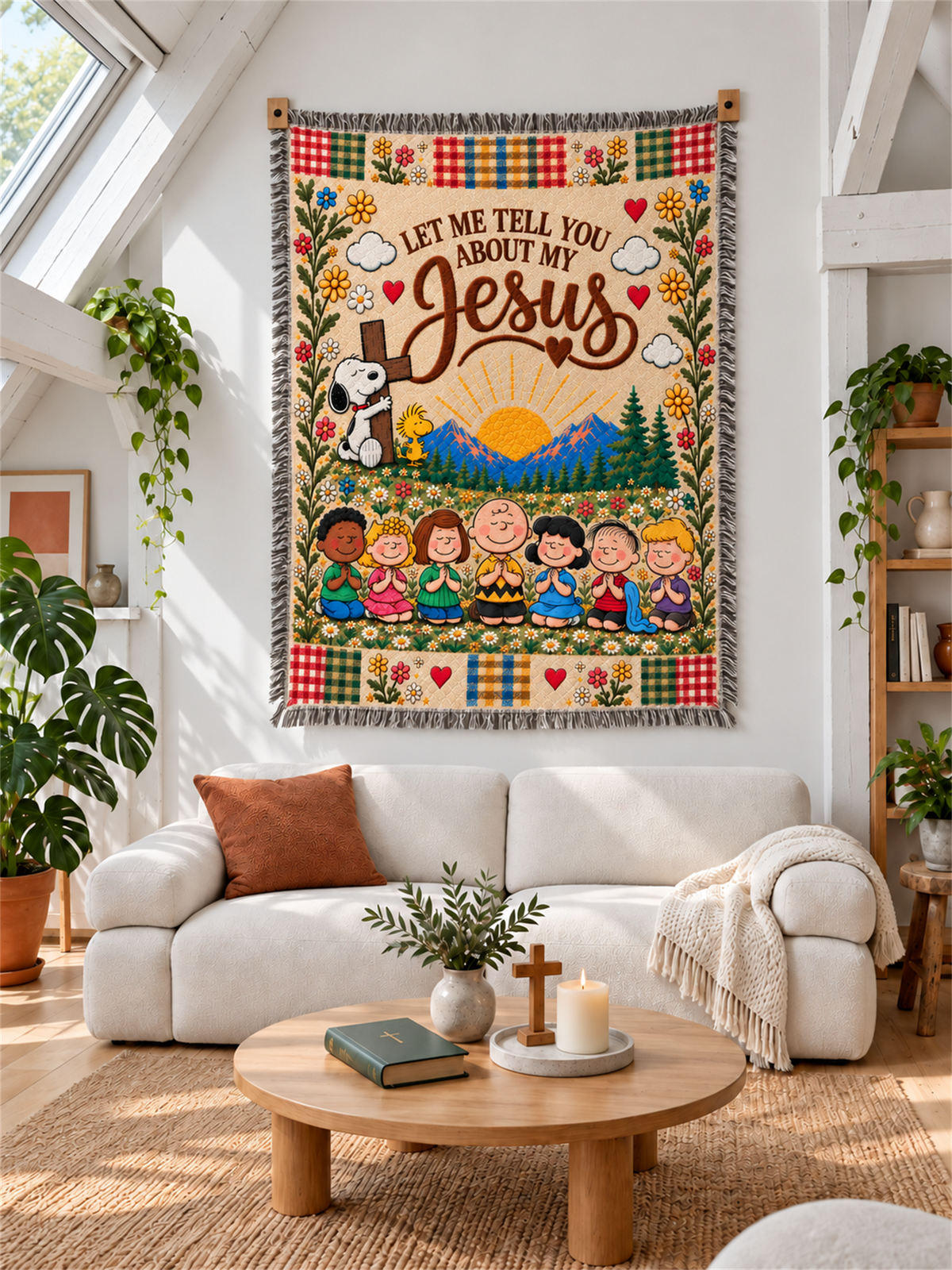 Let Me Tell You About My Jesus Gift For Her - Personalized Woven Blanket