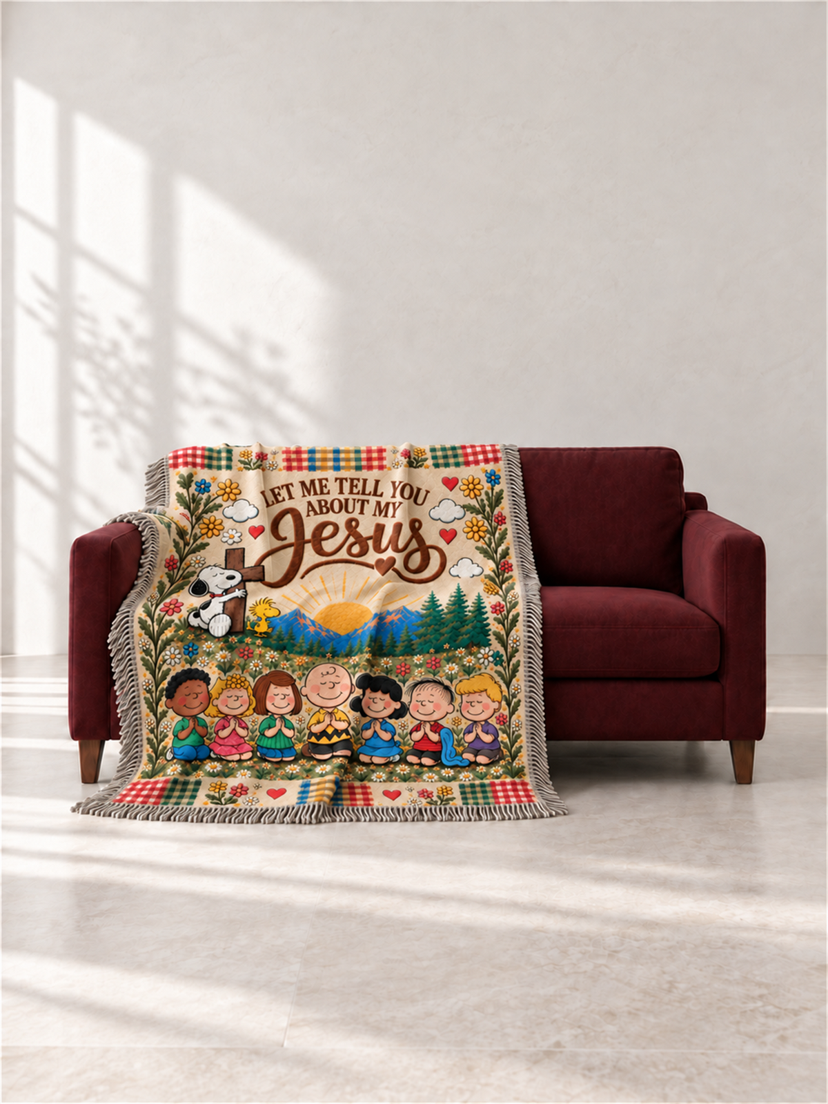 Let Me Tell You About My Jesus Gift For Her - Personalized Woven Blanket