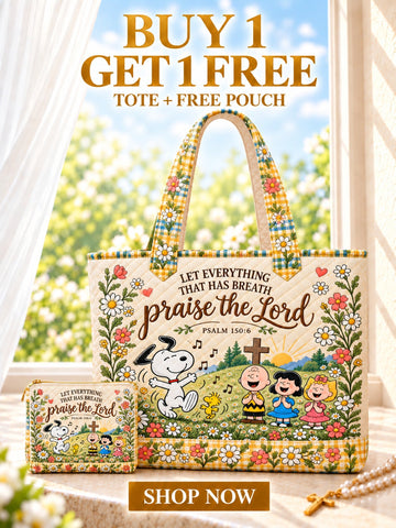 Praise The Lord Psalm 150:6 Gift - Personalized Quilted Tote Bag - Buy 1 Get 1 Free