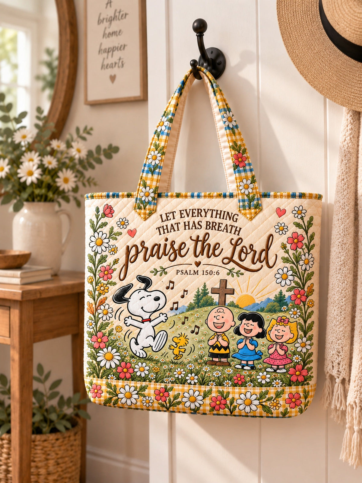 Praise The Lord Psalm 150:6 Gift - Personalized Quilted Tote Bag - Buy 1 Get 1 Free