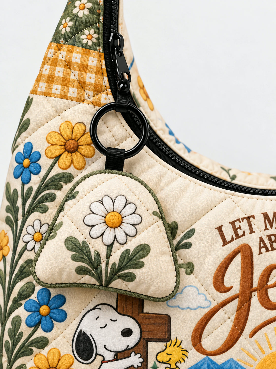 Let Me Tell You About My Jesus Gift For Her - Personalized Quilted Hobo Shoulder Bag