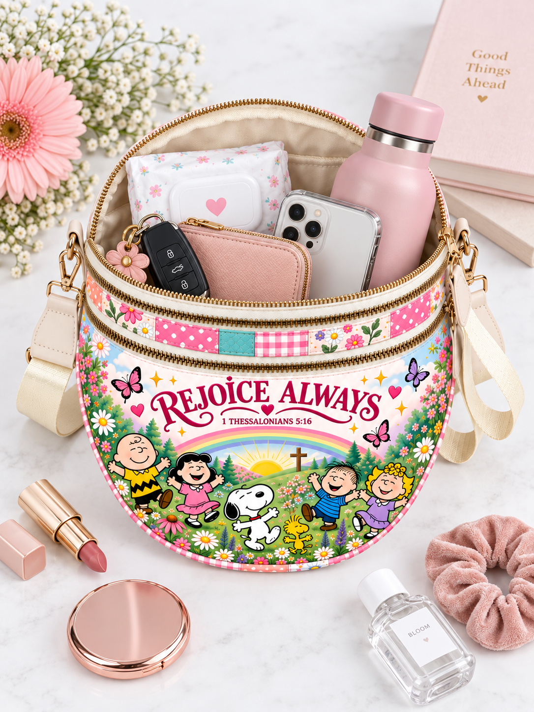 Rejoice Always 1 Thessalonians 5:16 Gift For Her - Crossbody Bag