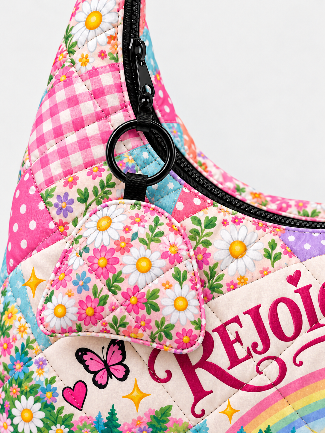 Rejoice Always 1 Thessalonians 5:16 Gift For Her - Quilted Hobo Shoulder Bag
