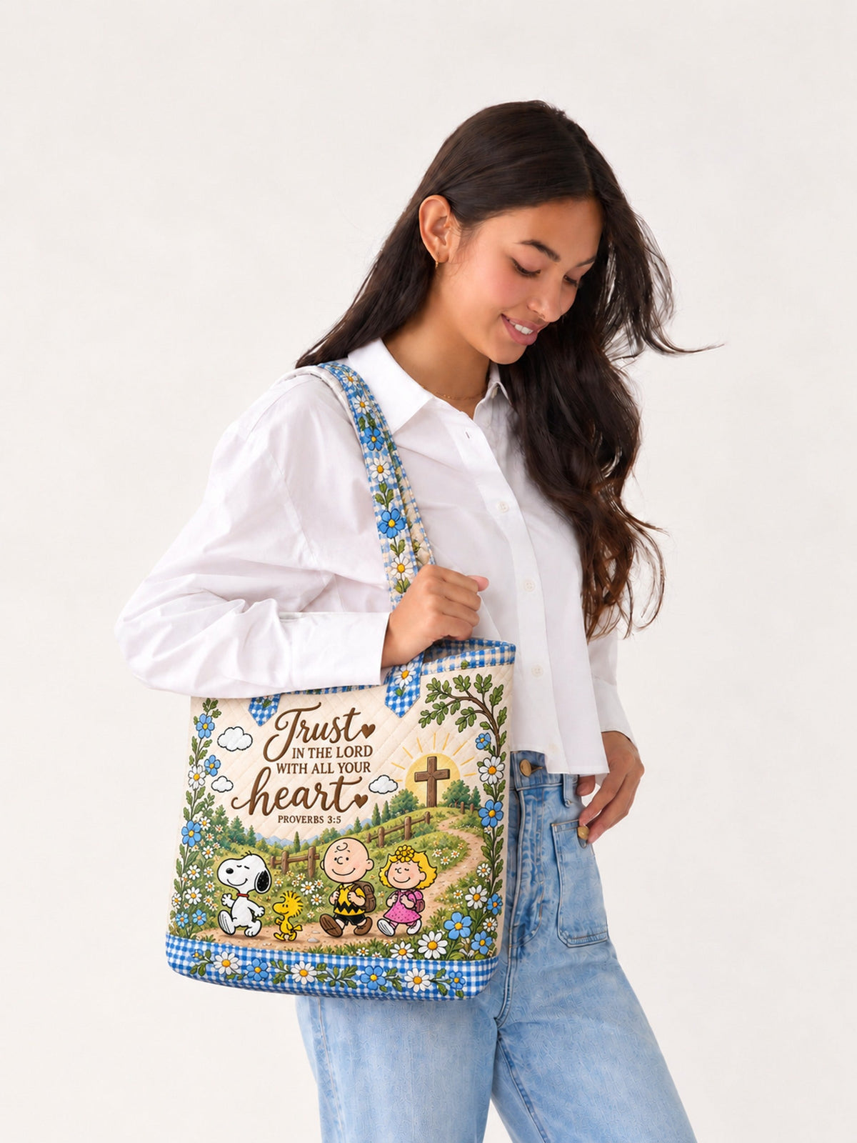 Trust In The Lord Proverbs 3:5 Christian Gift For Her - Personalized Quilted Tote Bag