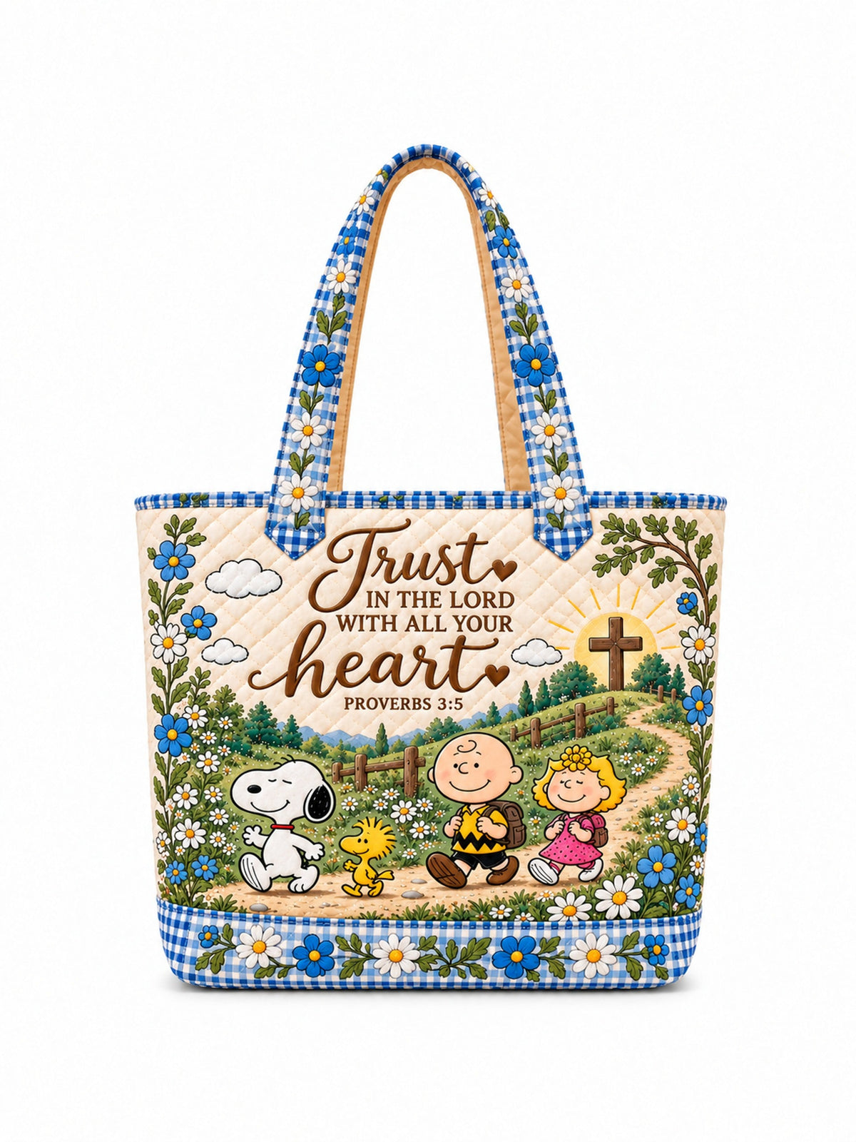 Trust In The Lord Proverbs 3:5 Christian Gift For Her - Personalized Quilted Tote Bag
