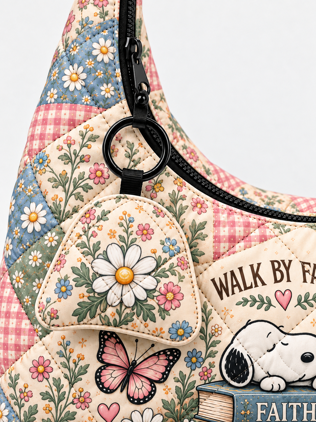 Walk By Faith Gift For Her - Quilted Hobo Shoulder Bag