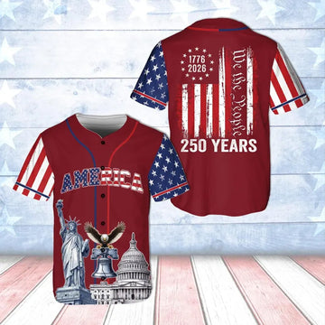 We The People 250 Years US Anniversary - Personalized Baseball Jersey - Gift For Patriots HN02