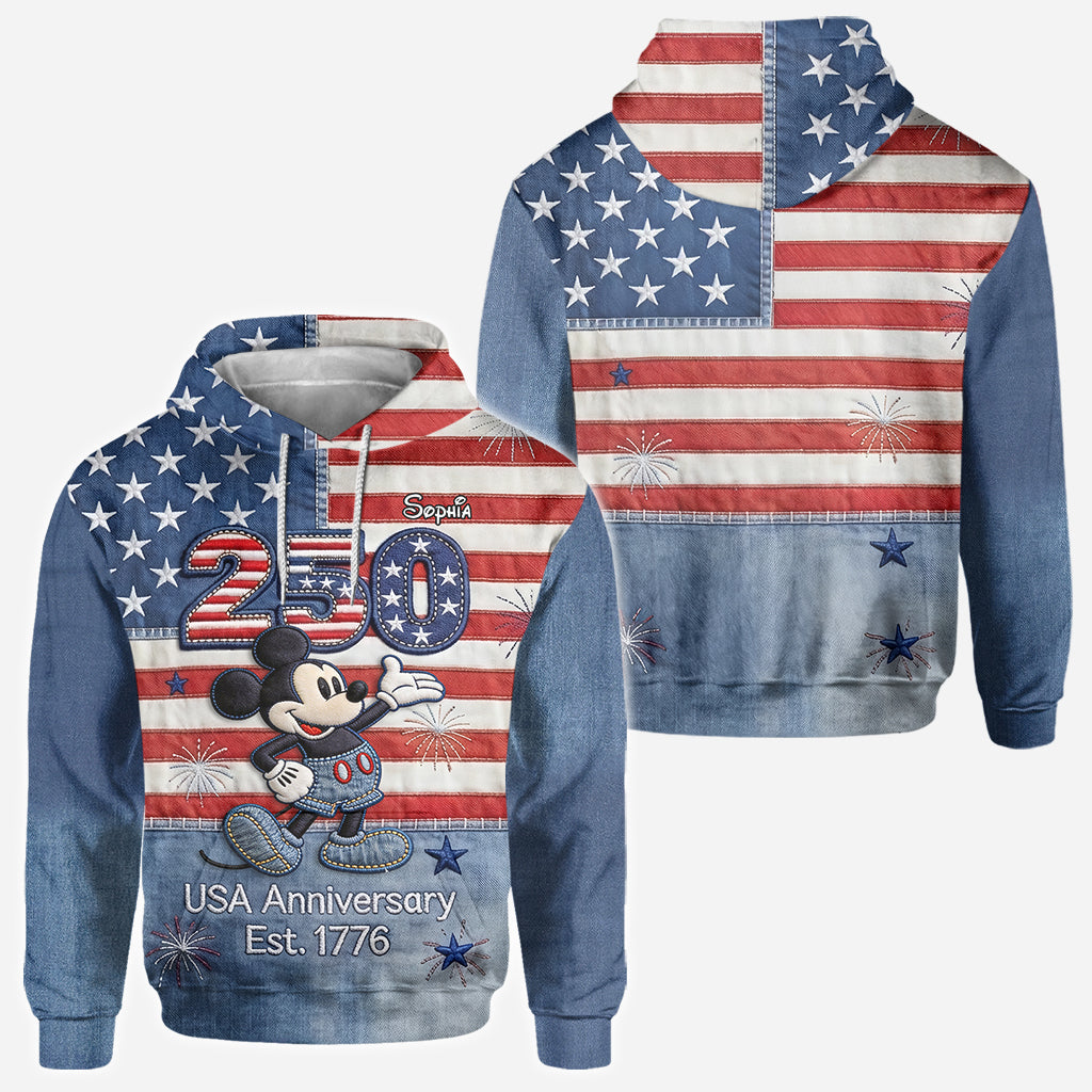 MkMo 250Th Anniversary With Magical Mouse - Personalized All Over Shirt - Independence Gift For Movie Fans