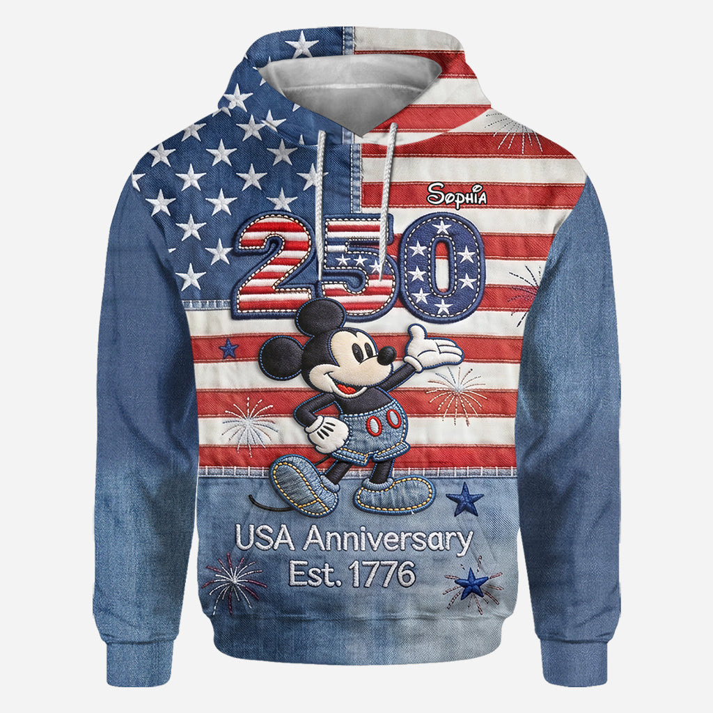 MkMo 250Th Anniversary With Magical Mouse - Personalized All Over Shirt - Independence Gift For Movie Fans