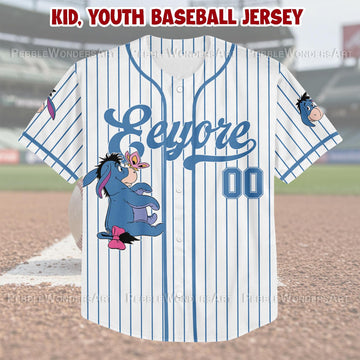 Custom WTP Eeyore Baseball Jersey, DN Eeyore Jersey Shirt, DN Baseball Jersey Sports Cute Gifts For Fans