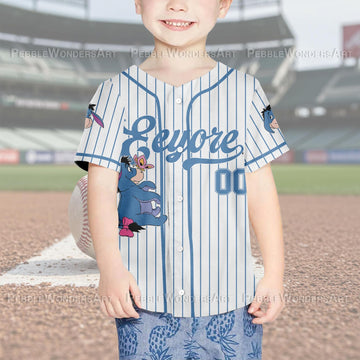 Custom WTP Eeyore Baseball Jersey, DN Eeyore Jersey Shirt, DN Baseball Jersey Sports Cute Gifts For Fans