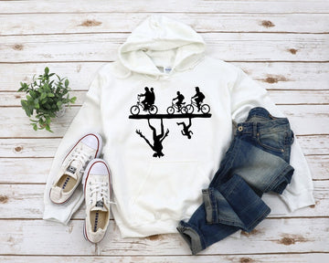 Bicycle Through the Upside Down - Unisex Hoodie Sweatshirt, ST Demogorgons Sweaters, Sorry I Can't Upside Down Sweatshirts