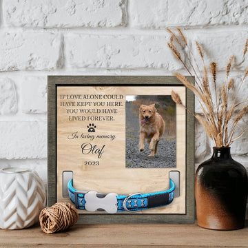 litzzy Litzzy Custom Memorial Standing Frame, Memorial Pet Collar With Photo, Pet Loss Gift, Pet Collar Holder, Dog Bereavement Pet Picture Frame   