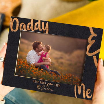 litzzy Wooden Picture Frame For Dad, First Gift For Daddy, Fathers Day Gift, Gift For Father, Wooden Frames For Father, Daddy And Me Frame Custom Wooden Sign   
