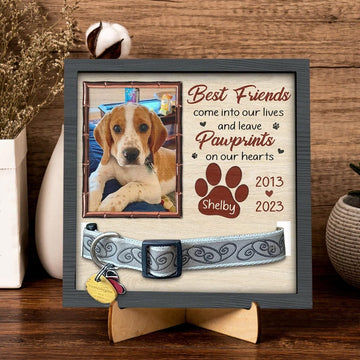 litzzy Memorial Pet Collar With Photo, Pet Memorial Collar Sign, Personalized Heartfelt Gift, Dog Bereavement, Cat Bereavement Pet Picture Frame   