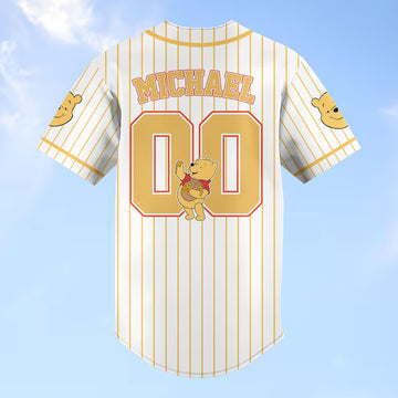 Custom honey bear Striped Baseball Jersey, DN honey bear Baseball Shirt, DNland Jersey, Disneyworld Shirt, Magic Kingdom Gifts