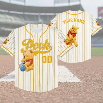 Personalize Honey bear Baseball Jersey, Custom Kid Youth Adult Disney Jersey