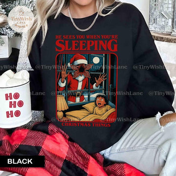 Vintage Creepy Stranger Christmas Ugly Graphic Shirt