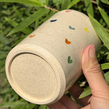 Litzzy - Colorful Heart Ceramic Travel Mug