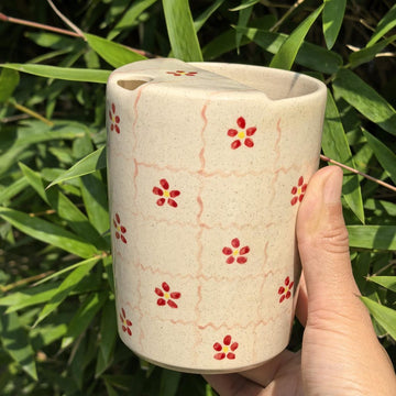 Litzzy - Blue Striped Ceramic Travel Mug