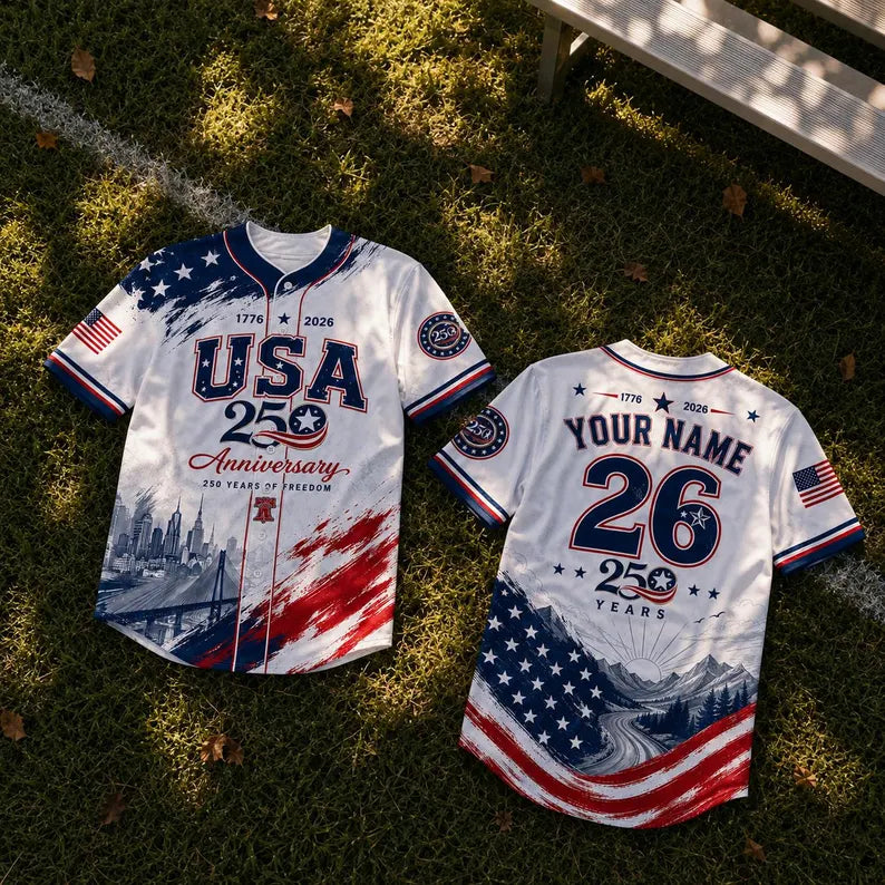 Celebrate USA 250 Years Of Freedom - Personalized Baseball Jersey - Gift For Patriots - image 6