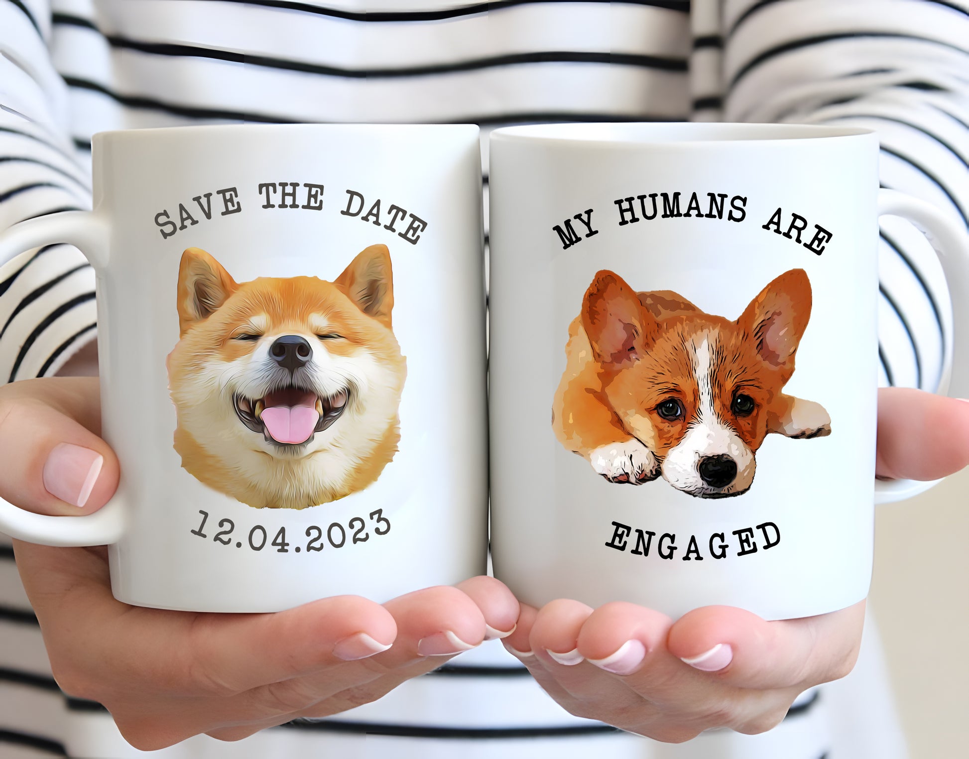 litzzy Custom Pet Engagement Gift, My Humans are Getting Married Mug, Dog Cat Engagement Gift, Unique Gift for Couple, Gift For Her, Him Mug   