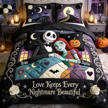 TNBC halloween Couple Quilt Bedding Set ? Skeleton Bedroom Decor-TN1609260547