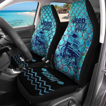 Jeep Girl Mermaid Car Seat Covers Set Of 2