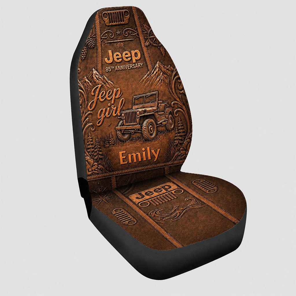 Jeep Girl 85th Anniversary Personalized Seat Covers Set Of 2