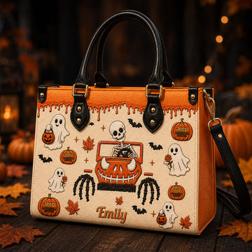 Jeep Halloween Spooky Vibe Personalized Leather Handbag-DN2808261125