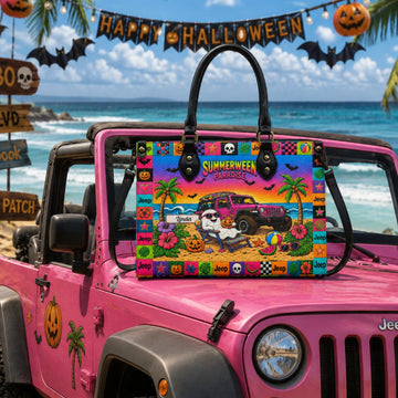 Jeep Summerween Paradise Ghost Beach Personalized Leather Handbag-DN2808261127