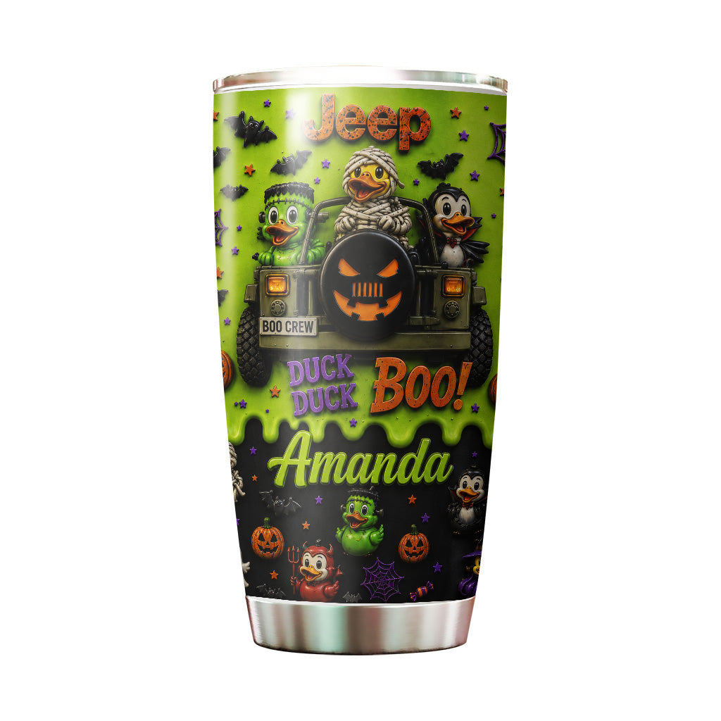 Halloween Jeep Duck Duck Boo Personalized Tumble-DN2808261151r