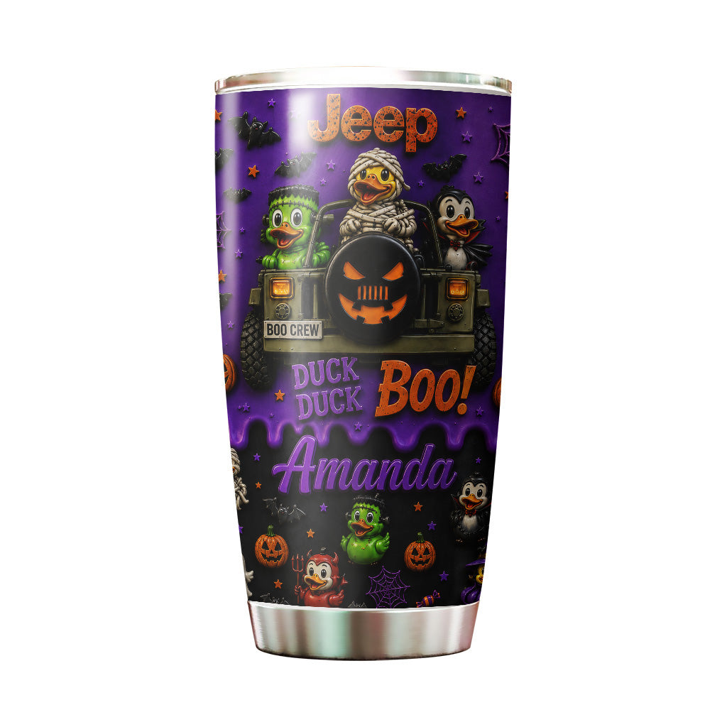 Halloween Jeep Duck Duck Boo Personalized Tumble-DN2808261151r