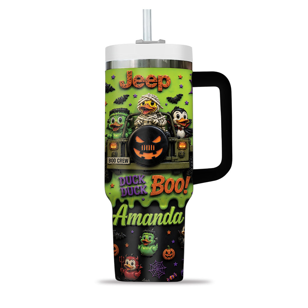Halloween Jeep Duck Duck Boo Personalized Tumble-DN2808261151r