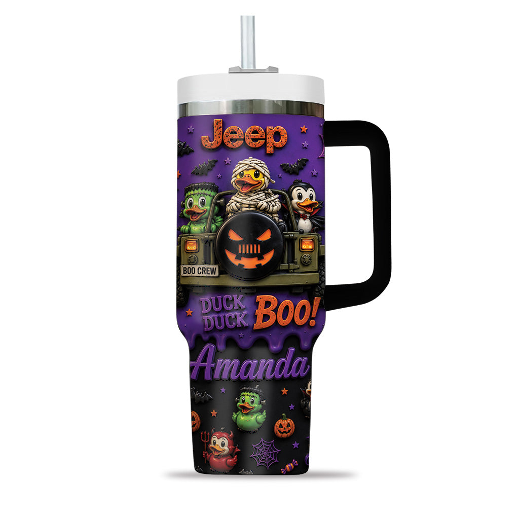 Halloween Jeep Duck Duck Boo Personalized Tumble-DN2808261151r