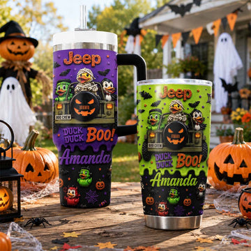 Halloween Jeep Duck Duck Boo Personalized Tumble-DN2808261151r