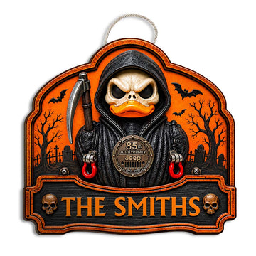 Halloween Grim Reaper Jeep 85th Anniversary Personalized Wood Sign-DN2808260950