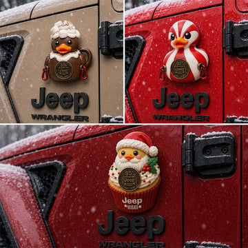 Jeep Christmas Hot Cocoa Duck 85th Anniversary Acrylic Magnet TN2608271517